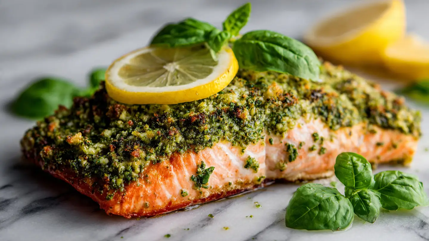 Easy Pesto Salmon 3 Ingredients