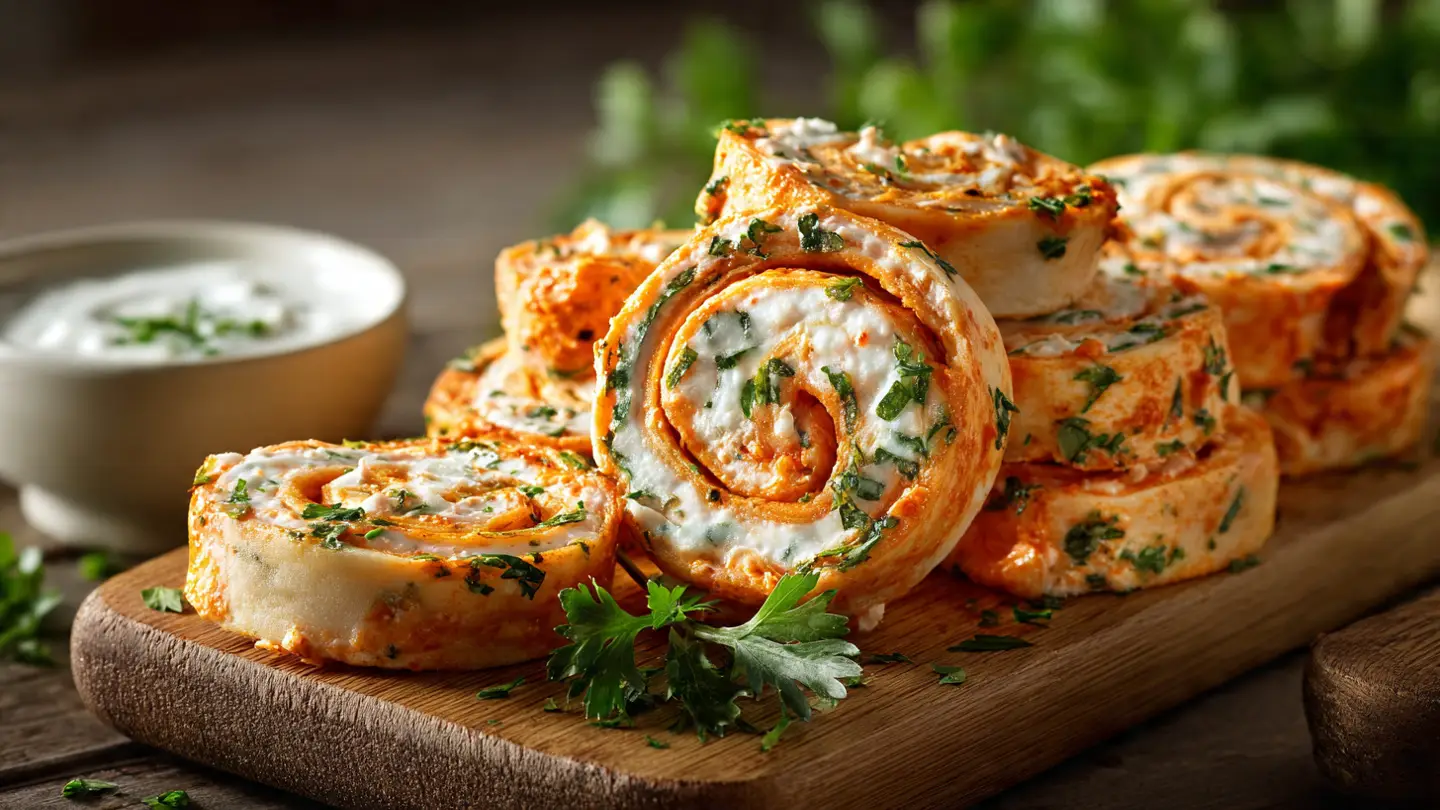 Buffalo Chicken Pinwheels