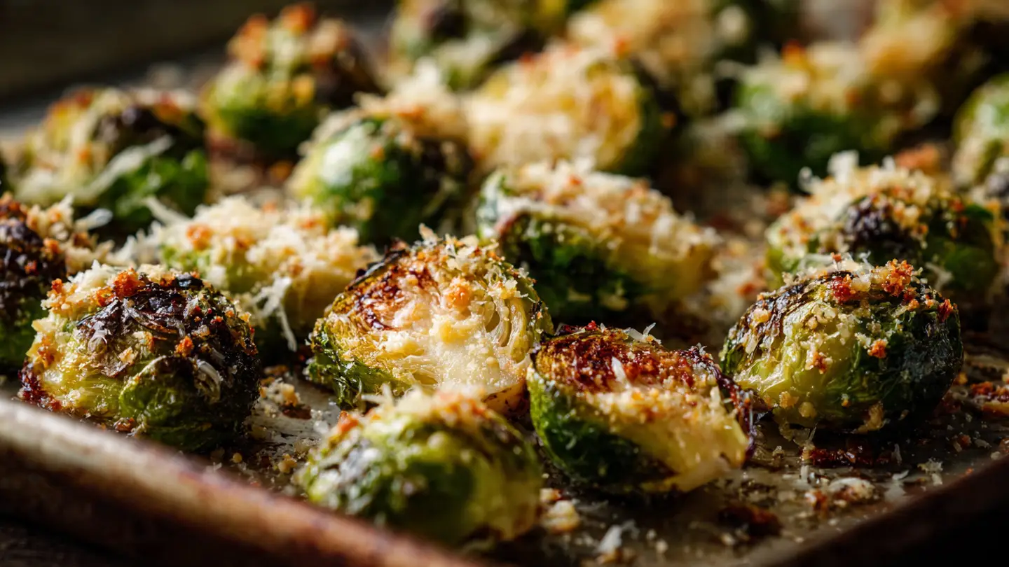 Garlic Parmesan Roasted Brussels Sprouts