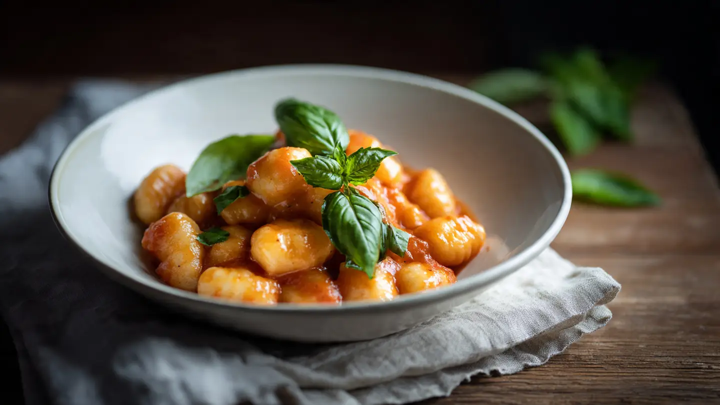 Best Ever Creamy Tomato Gnocchi with Fresh Basil
