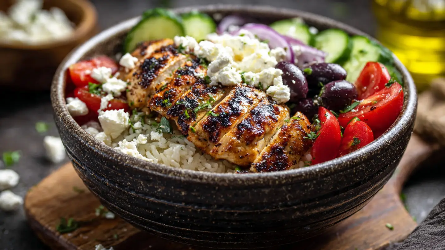 Greek Chicken Rice Bowl